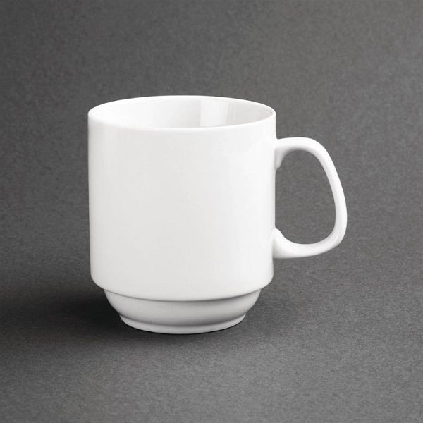 Olympia Whiteware stapelbare mokken 28,4cl, pak van 12, CB461