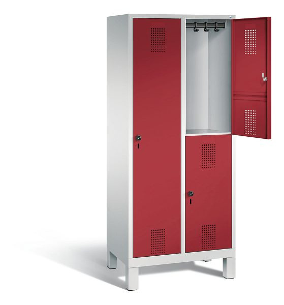 C+P cijferslot Evolo, H1850xW810xD500mm, kleur: lichtgrijs/robijnrood, 48610-22 S10024