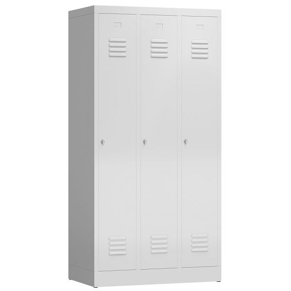 Lüllmann ClassiX kledingkast, 3 vakken, 1800 x 870 x 500 mm, lichtgrijs, X-510130
