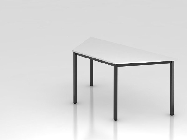 Hammerbacher trapezetafel, 160x69cm wit/zwart, trapeziumvorm, trapeziumvorm, VDQTR/W/D