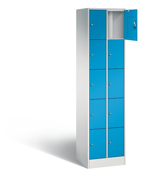 C+P lockerkast serie 8070, H1950xB460xD480mm, kleur: lichtgrijs/lichtblauw, 80700-20 S10010