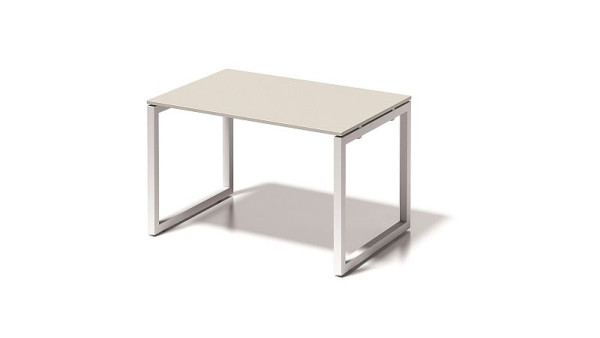 Bisley Cito bureau, 730 mm vaste hoogte O-frame, H 19 x B 1200 x D 800 mm, grijswit/verkeerswit, DOF1208GW396
