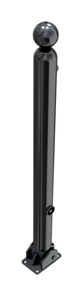 Schake slagboomstijl paal serie 478B Ø 76 mm, opklapbaar, zelfvergrendelend slot voor plugbevestiging, 478FUB