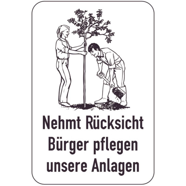 Steen HGS speciaal bord, wees attent, burgers zorgen voor onze voorzieningen, 400 x 600 mm, 15036
