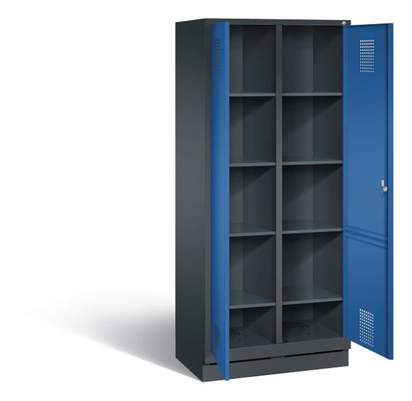 C+P washok Evolo, H1800xW810xD500mm, kleur: zwartgrijs / gentiaanblauw, 48022-22B S10047