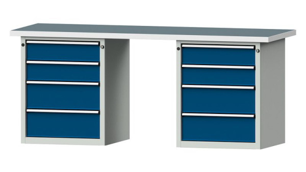 ANKE werkbanken combinatie werkbank, model 840 V, 2000 x 700 x 840 mm, RAL 7035/5010, UBP 40 mm, 415.104