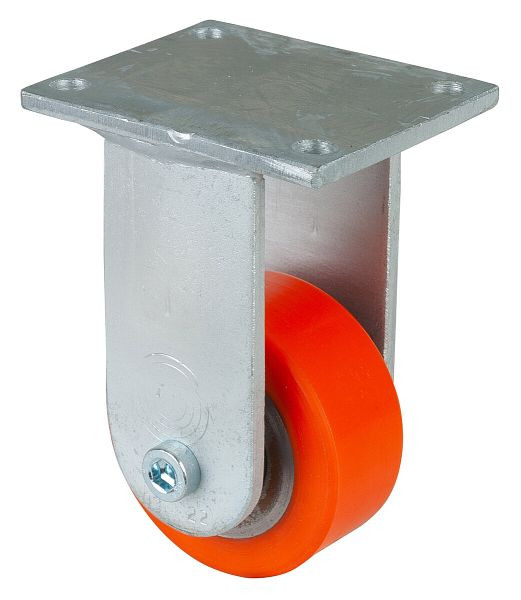 BS Rolls Zwaarlastwiel, bokwiel, wielbreedte 36 mm, wiel-Ø 80 mm, draagvermogen 250 kg, polyurethaan gegoten 95 Shore A, gegoten, kogellager, RR110.C10.080