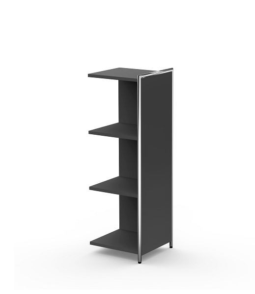 Kerkmann aanbouwdressoir/ruimteverdeler voor 3 OH, Artline, B 390 x D 380 x H 1150 mm, antraciet, 13740313