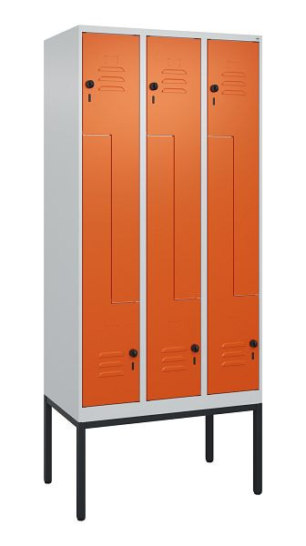 C+P Z-Spind Classic PLUS, Gestell, 6 Abteile, 2120x900x500mm, 7035/2004, Drehriegel, 0800337-306 S10030