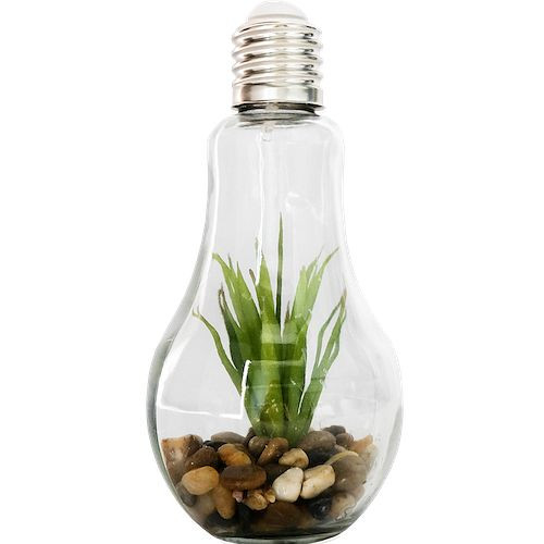 Technoline glazen decoratielamp met stenen en planten, 775783