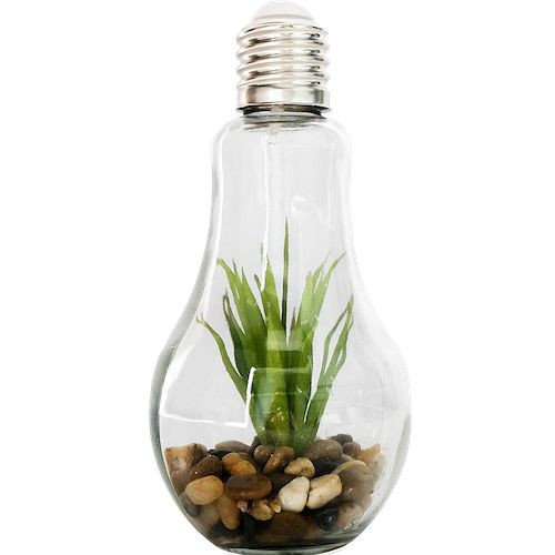 Technoline glazen decoratielamp met stenen en planten, 775783
