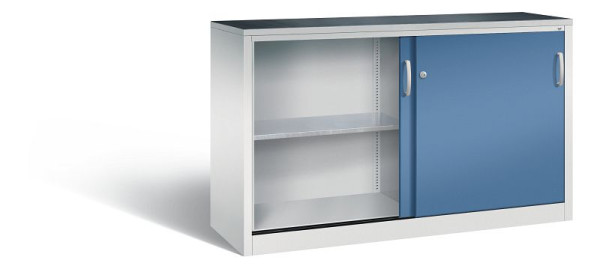 C+P schuifdeurkast Acurado, H1000xB1600xD500mm, kleur: lichtgrijs / verre blauw, 2156-092 S10028