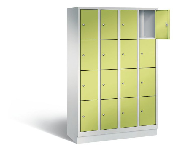 C+P lockerkast Evolo, H1800xB1190xD500mm, kleur: lichtgrijs / virid groen, 48020-404 S10121