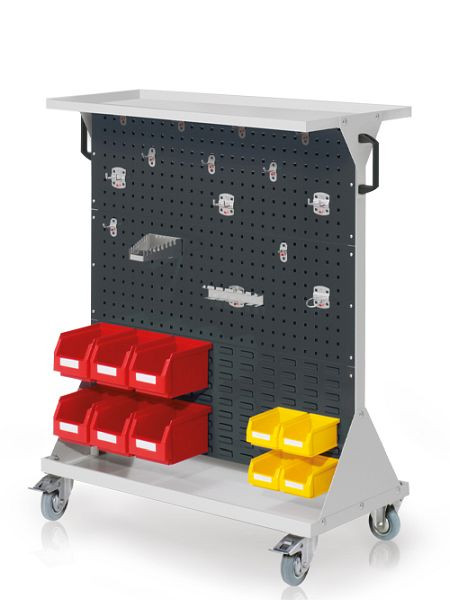 Bedrunka+Hirth RasterMobil® trolley - maat 3, afmetingen: 1000 x 500 x 1230 mm, 1 x legbord van plaatstaal, 04.43.2216