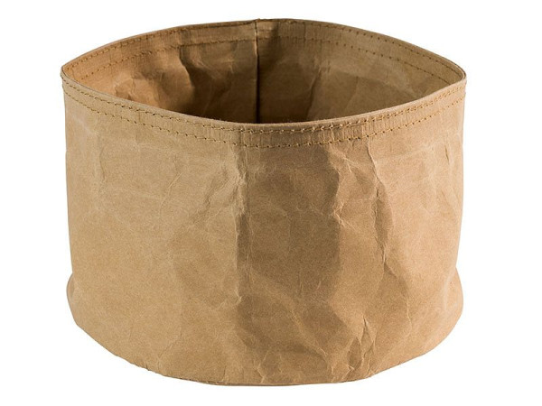 APS broodzak -PAPERBAG-, Ø 17 cm, hoogte: 11 cm, leerlook papier, beige, 30440