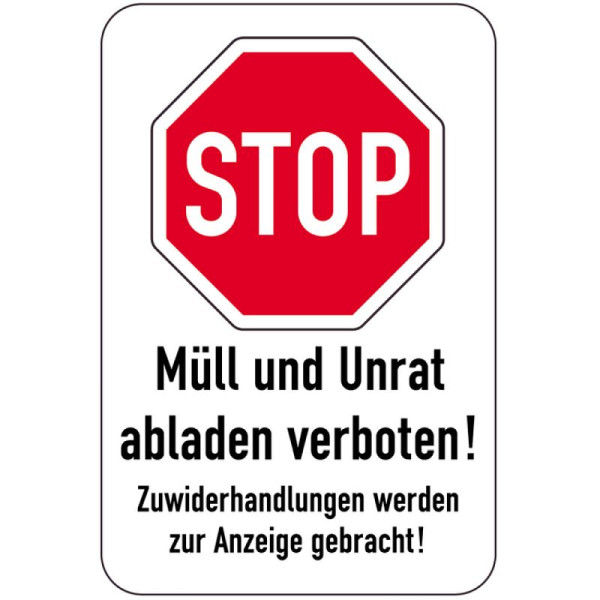 Stein HGS HGS speciaal bord, STOP, afval dumpen en afval verboden!, 400 x 600 mm, 15081