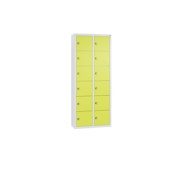C+P Kleingefachschrank, 12 Fächer, H1130xB460xT200 mm, Grau/Viridingrün, 80700-223 S10028