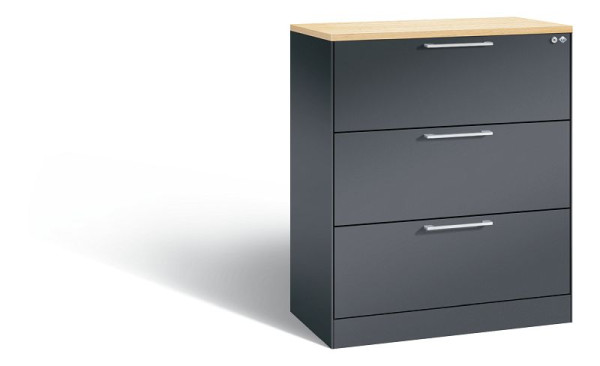 C+P hangarchiefkast Asisto, H1010xB800xD435mm, kleur: zwartgrijs, beugelgreep, 146043-312 S10080