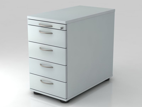 Hammerbacher stabak 80cm, 4 laden, slot beugelgreep grijs, 42,8x72-76x80 cm, 1/3/3/3/3 HE, VSC50/5/5/BM