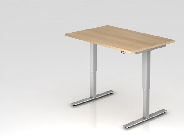 Hammerbacher elektrisch zit-sta bureau 120x80cm eiken, werkhoogte 73 - 119 cm, VXMST12/E/S