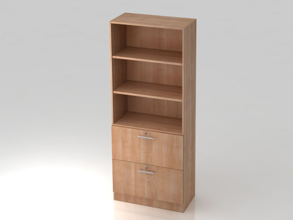 Hammerbacher kast 5OH, 2HR, onderkast handgreep walnoot/walnoot, 80x42x200,4 cm (BxDxH), V7300/N/N/RE