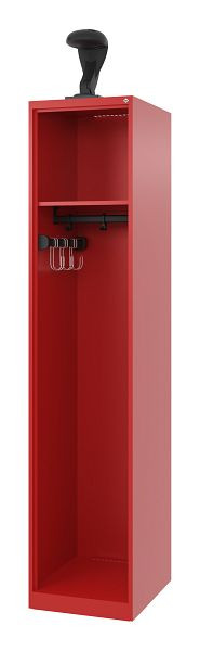 C+P Evolo brandweerkast, model EXPERT, 1 compartiment, H1850B400T500 mm, Vlamrood, Helmhouder, 0491015-12 S10005