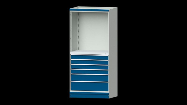 ANKE werkbanken basiskast modulair kastsysteem, model 3007, 1015 x 720 x 2200 mm, RAL 7035/5010, 631.233