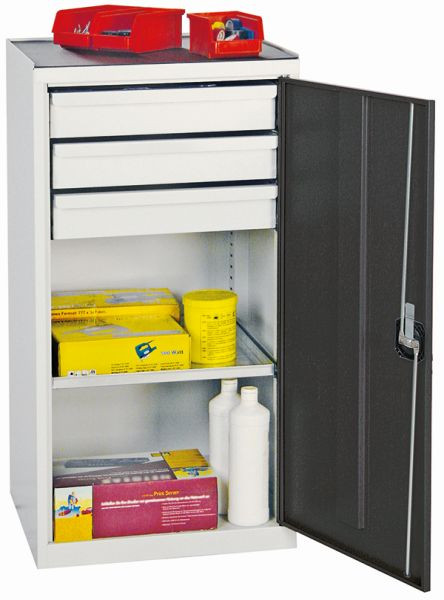 stumpff gereedschaps- en materiaalkast serie 2000, 7035/7016, 3 laden, 1 legbord, 2001371