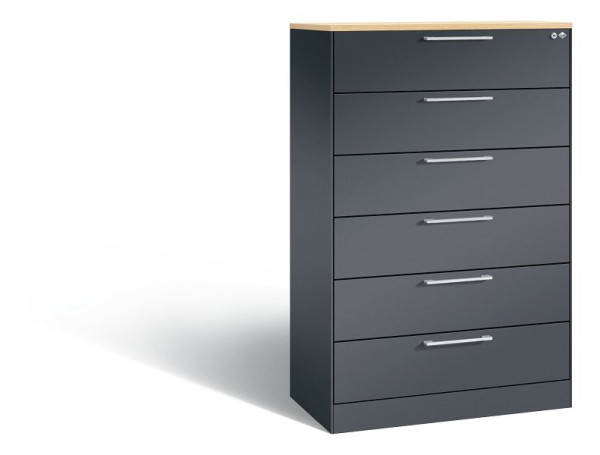 C+P archiefkast Asisto, H1310xB800xD435mm, kleur: zwart-grijs, beugelgreep, 146023-623 S10138