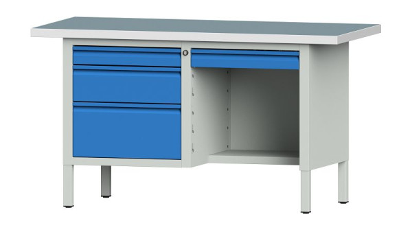 ANKE werkbanken kistwerkbank, model 348 E, 1500 x 700 x 840 mm, RAL 7035/5012, UBP 40 mm, 510.320