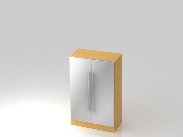 Hammerbacher kast 3OH met onderlijstrailgreep beuken/zilver, 80x42x127 cm (BxDxH), V7550/6/S/RE