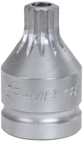 KS Tools 3/4"-multitand-slagdop met boring, kort, M18, 515.0013