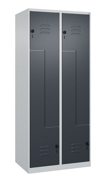C+P Z-Spind Classic PLUS, 4 Abteile, 1850x800x500mm, 7035/7016, Drehriegel, 080003-224 S10009