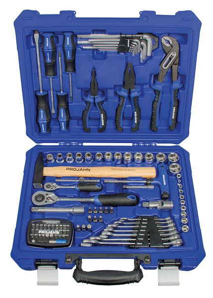 Projahn 1/4"+ 1/2" proficraft gereedschapskoffer 98 stuks, 48 tands ratels, 8665