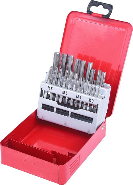 KS Tools HSS handtapset M, plaatstalen cassette 21-delig M3-M12, 336.0621