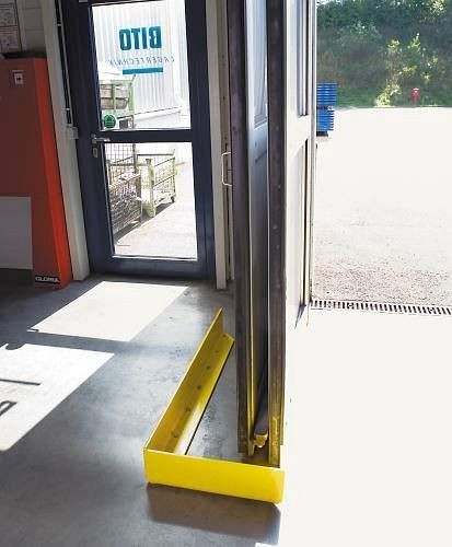 DENIOS Leitbord 80-6 ter beveiliging van beperkte gebieden, breedte 800 mm, geel, 233-423