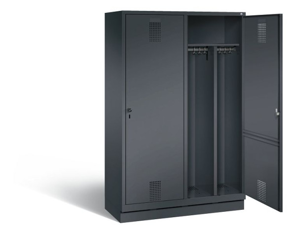 C+P zwart wit locker Evolo, H1800xW1190xD500mm, kleur: zwart-grijs, 48220-40 S10060