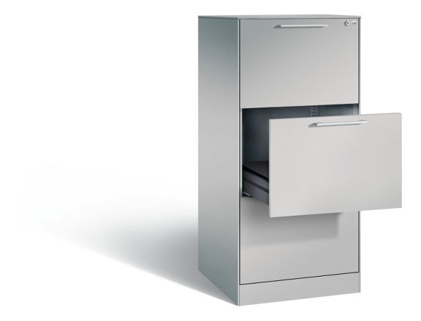 C+P archiefkast Asisto, H1310xB562xD600mm, kleur: wit aluminium, beugelgreep, 146224-321 S10047
