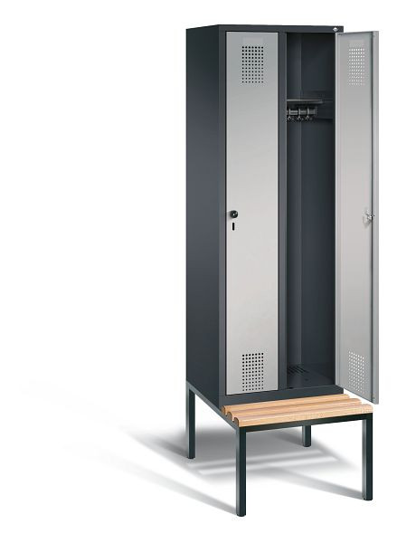 C+P Evolo locker, H2090xW610xD815mm, kleur: zwart-grijs/wit aluminium, 48050-20 S10072