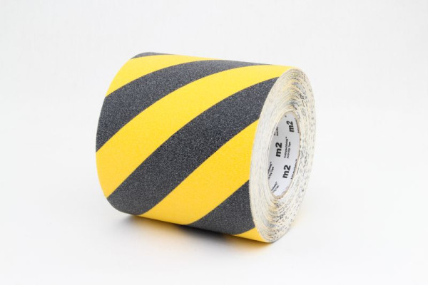 m2 antislip bekleding waarschuwingsmarkering zwart/geel rol 150mmx18,3m, M1WR150183