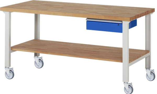 RAU verrijdbare werkbank 7001A7, 2000x900x1000mm, 4 zwenkwielen, 05-7001A7-209B4S4.11
