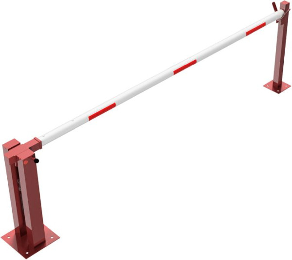 Schake handbarrière met gasdrukveer en vaste steunpaal, dagbreedte: 3000 mm, met profielcilinderslot, 415_30ZPB