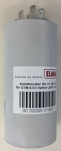 ELMAG condensator 40 µF (nr. 9) voor STM 610 Hafner, 810-1250, 230 volt (Soga motor), 9601452