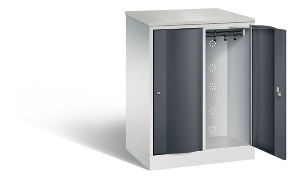 C+P garderobekast Resisto, H1077xB772xD540mm, kleur: lichtgrijs / zwartgrijs, 8271-272 S10083