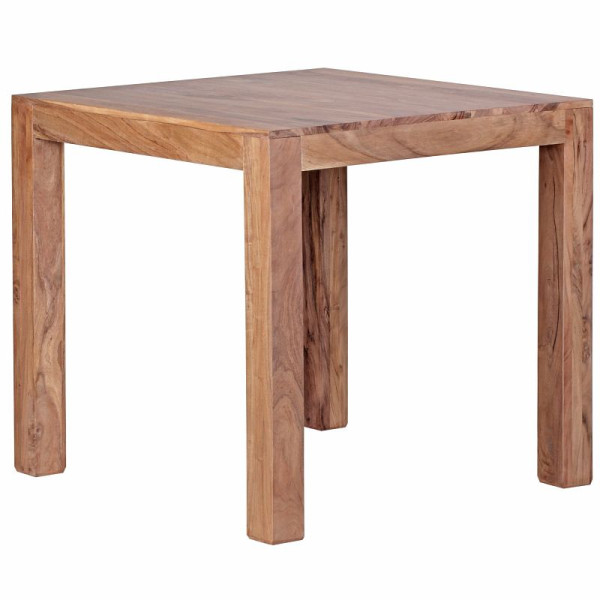 Wohnling eettafel MUMBAI massief acaciahout 80 cm design, landelijke stijl donkerbruin, WL1.441