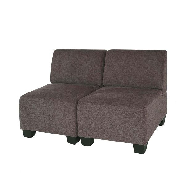 Mendler Modular 2-zits bank Couch Lyon, stof/textiel, bruin, zonder armleuningen, 2x75615