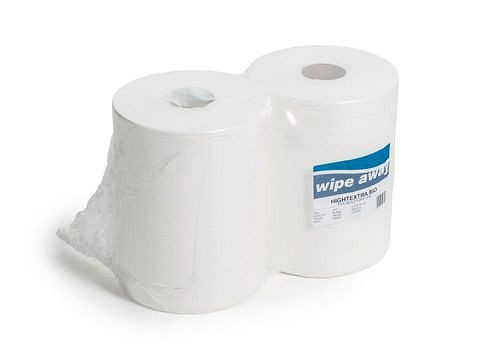 DENIOS absorberende reinigingsdoek van cellulose, bijzonder zacht, wit, 1 pallet, 54 pakken van 4 rollen, 289750