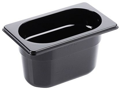 Contacto GN-bak 1/9, 100 mm polycarbonaat, zwart, 3819/100