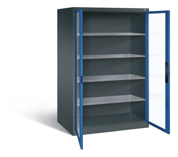 C+P gereedschapskast Acurado, H1950xB1200xD800mm, kleur: antracietgrijs / gentiaanblauw, verzonken handgreep, 8934-055 S10015