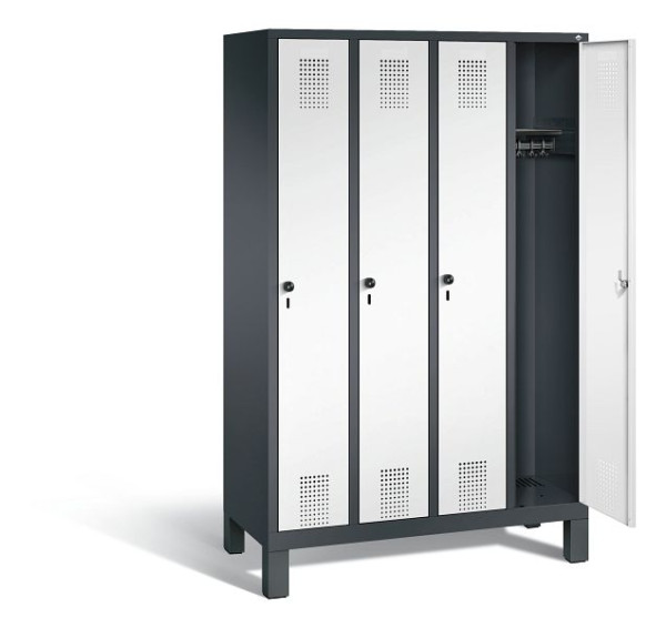 C+P garderobe Evolo, H1850xB1190xD500mm, kleur: zwartgrijs / verkeerswit, 48010-40 S10572